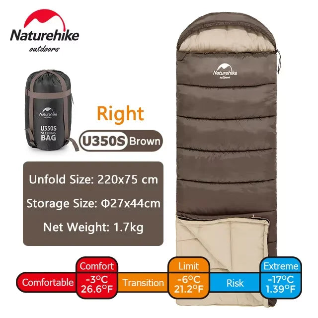 Naturehike Warm Sleeping Bag Ultralight Waterproof Splicable Double Sleeping Quilt Outdoor Winter Envelope Sleeping Bags