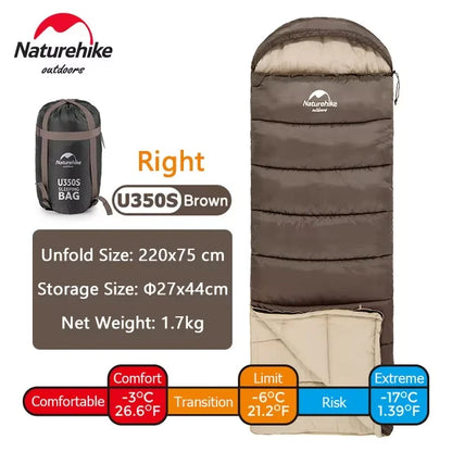Naturehike Warm Sleeping Bag Ultralight Waterproof Splicable Double Sleeping Quilt Outdoor Winter Envelope Sleeping Bags