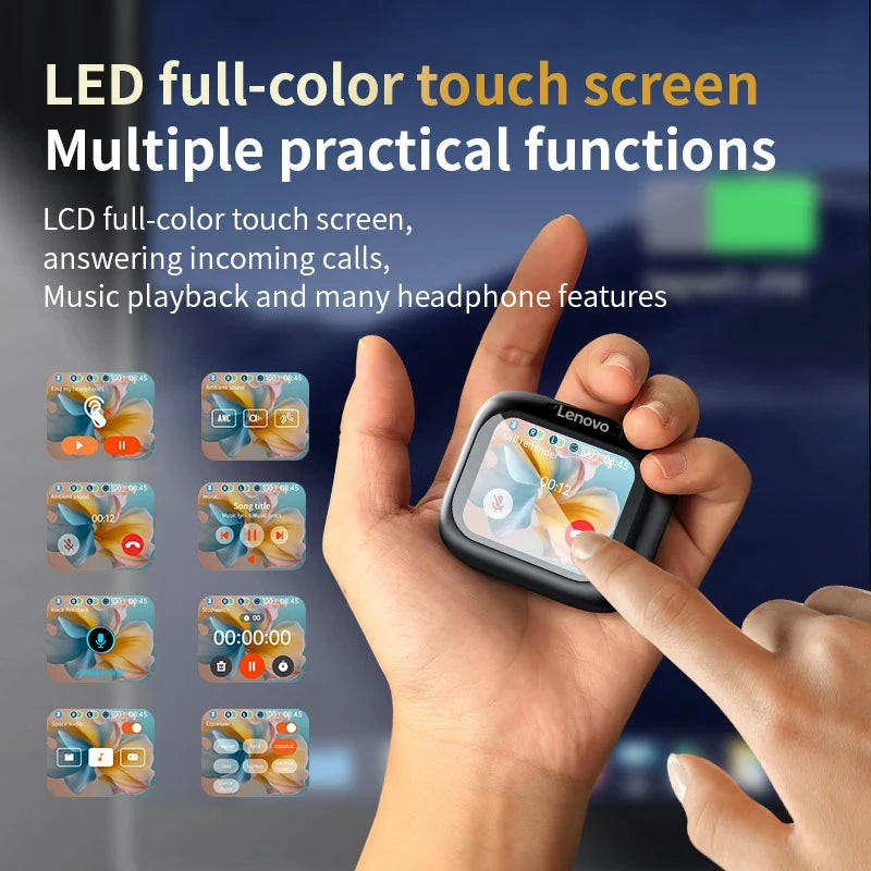 Lenovo V10 Touch Screen Headphones ANC Bluetooth 5.4 Noise Cancelling Earphones HiFi Stereo Wireless In-Ear ENC Earbuds With Mic