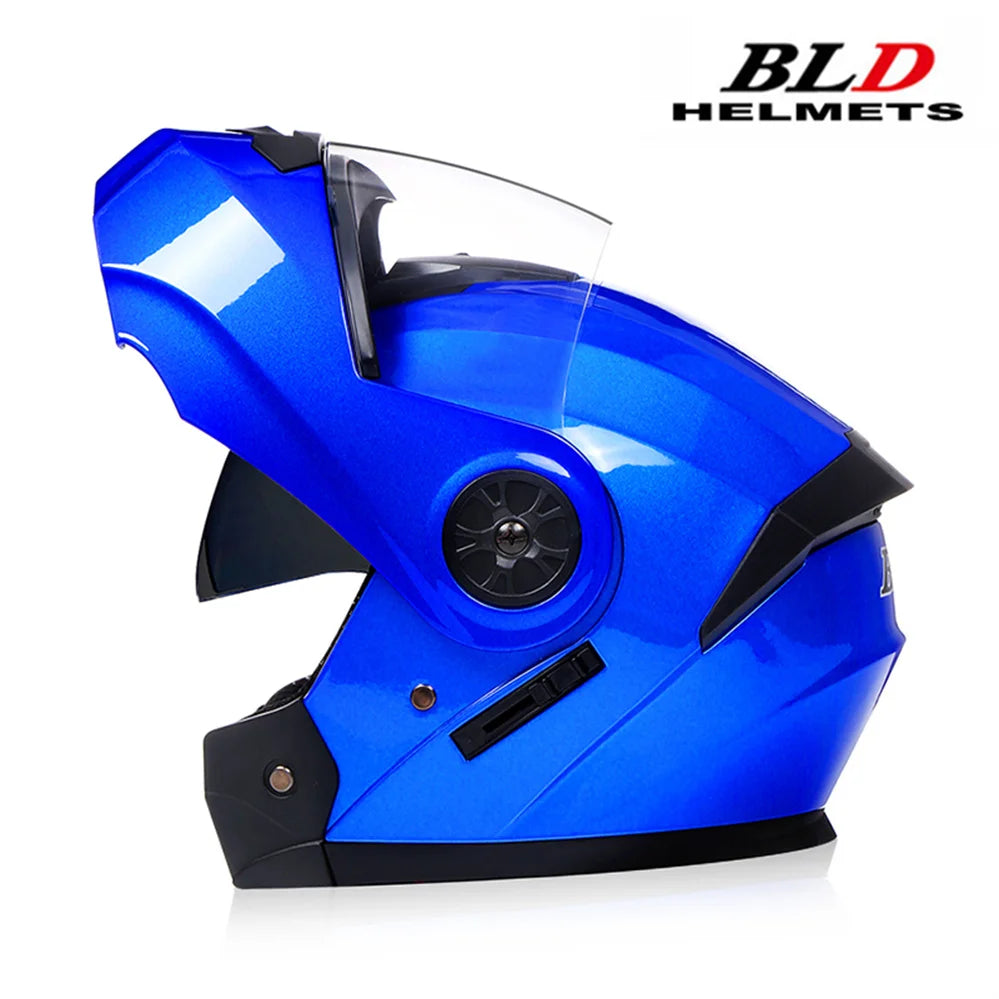 Modular Motorcycle Helmet with Double Lens & Flip Up Face Shield Professional ECE/DOT Certified Casco for All Season Riding
