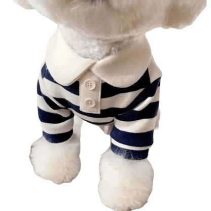 Pet Outfits Collared Style Dog Striped Shirt Comfortable Soft Dog T Shirts Cooling Vest Breathable Cat Vest for Puppy Dogs Cats