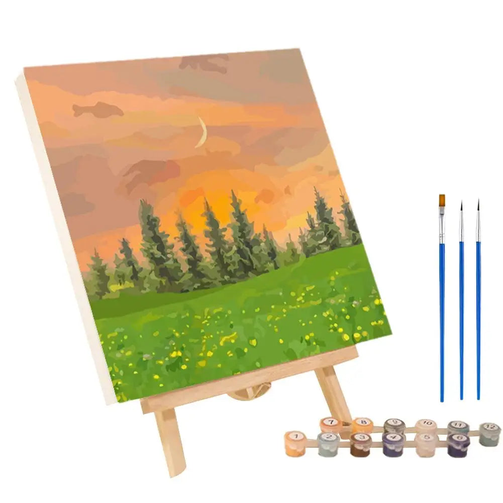 Frame Painting By Numbers Kit Abstract Sunset Landscape Modern Drawing Coloring DIY Painting By Numbers Acrylic Paint Home Decor