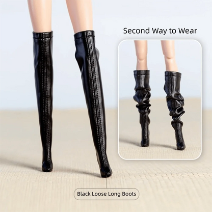 Shoes Accessories Handmade Shoes Exquisite 1/6 Supermodel High Heels Boots Accessories