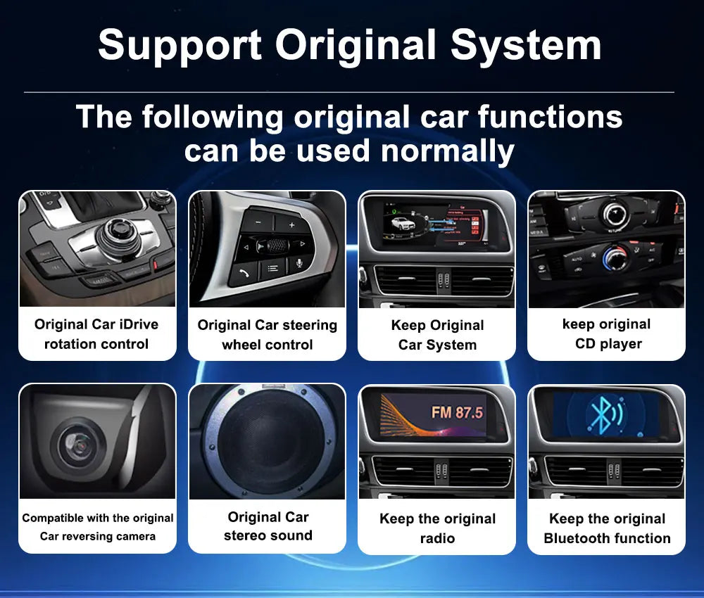 12.3 inch GPS Navigation Wireless Carplay Android 16 for Audi Q5 2009 - 2017 BT Car Multimedia Video Radio Player 4G Auto Tools