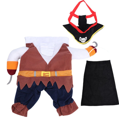 Polyester Cute Durable Pet Halloween Clothes Pirate Funny Costume Dress Up For Cats Dogs