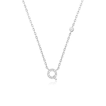 VEWANT New 925 Sterling Silver Monogram Initial Letter A M Pendant Long Chain Necklace Crystal Fine Jewelry Luxury Fine Jewelry