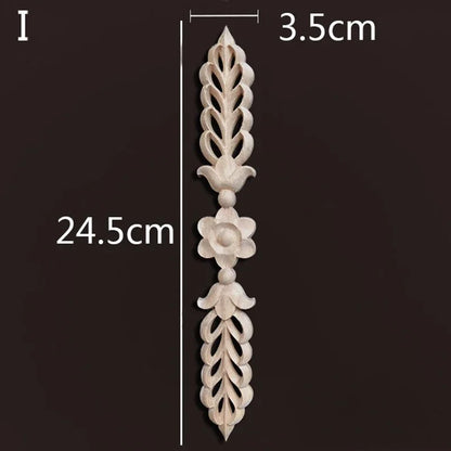 Wooden Furniture Appliques Luxury Living Room Decoration Home Decor Antique Onlays Mouldings Unique Natural Floral Wood Carved