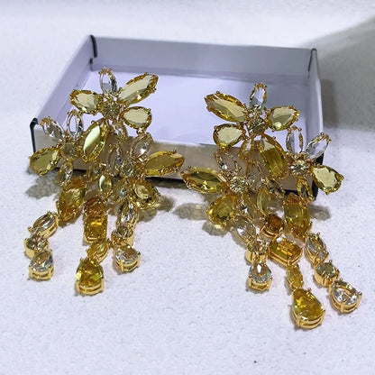 2026 Fine Jewelry Set Luxury Mixed Crystal Necklace Long Earrings Bracelet Ring for Women Romantic Gift