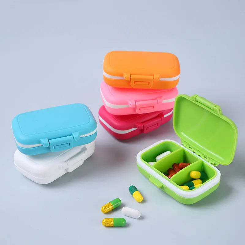 Mini Portable Pills Organizer Case 3 Grids PillBox Tablet Storage Container Weekly Medicine Pill's Box Pill Case Dispense