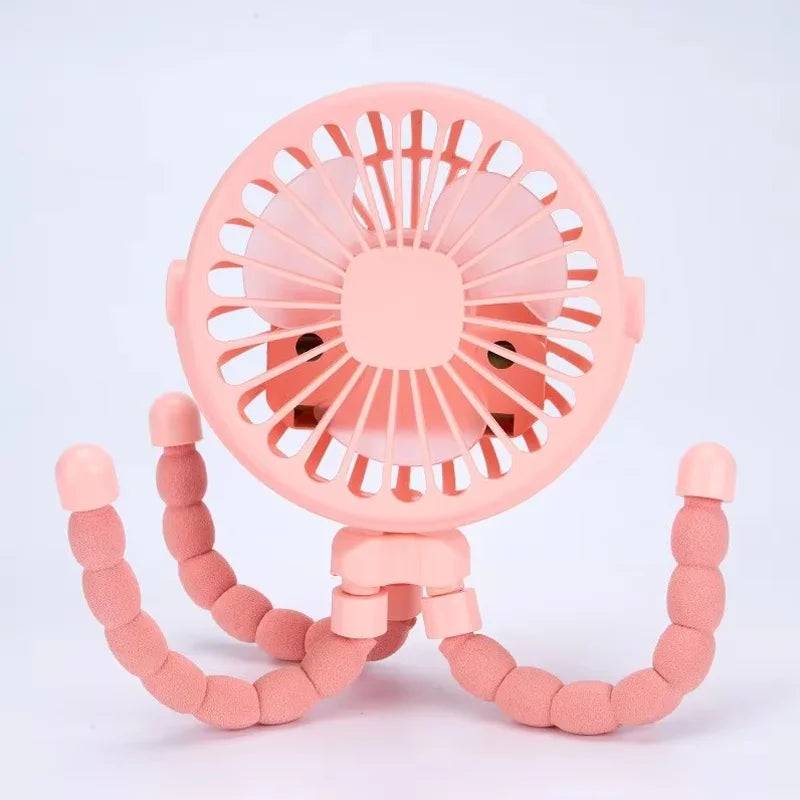 Portable Fan Tripod Adjustable 360 Degree Rotation Baby Stroller Low Decibel Electric Fan USB Charging Suitable for Outdoor Use