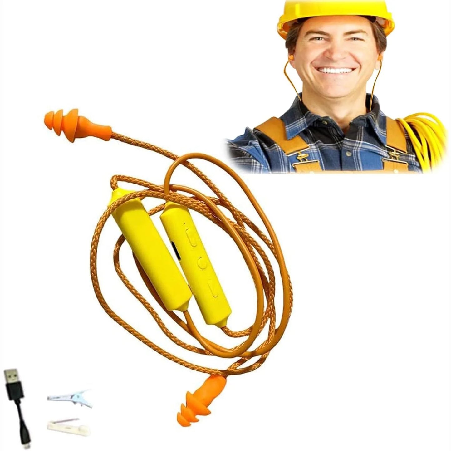Ear Plugs Bluetooth Earphone for Work, Noise Suppression, Hearing Protection,Construction Sites, Noisy Environments Dropshipping