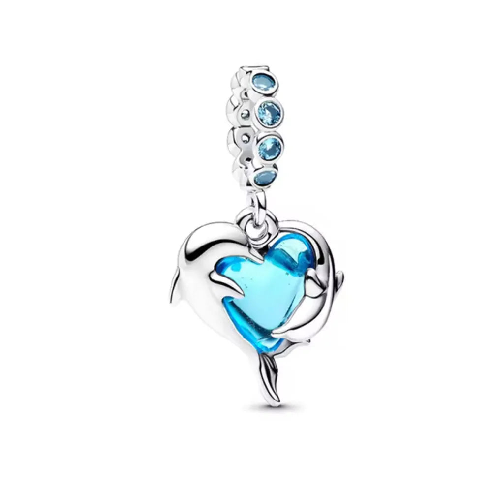 Blue Ocean Turtle Octopus Ship Talisman 925 Silver Beads, Suitable for Original Bracelets DIY Jewelry Women's Accessories Gifts