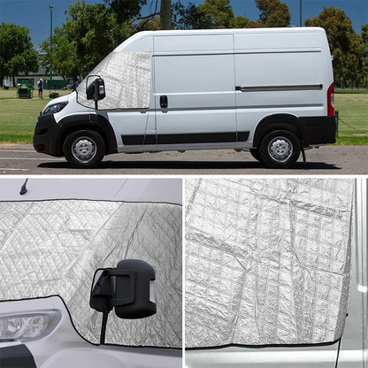 1PC For Fiat Ducato Peugeot Boxer Citroen Relay Motorhome Thermal Windscreen Screen Cover Wrap Black Out Blinds