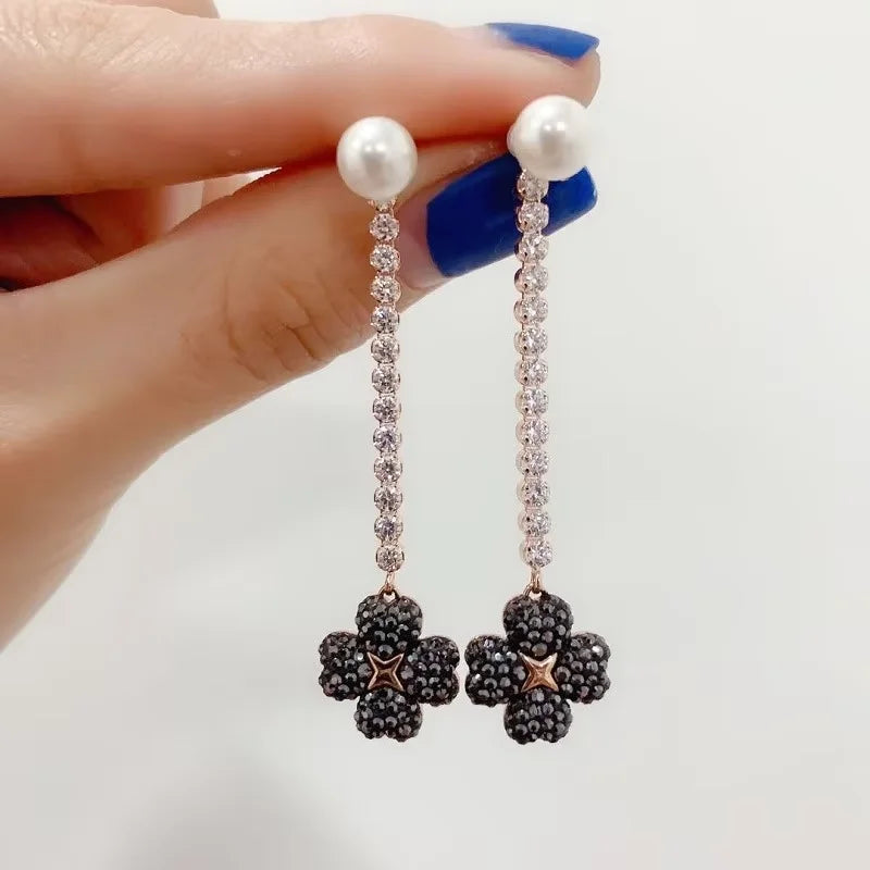 2026 New Trend Fine Jewelry Set Original Charm Luxury Lucky Grass Crystal Fashion Necklace Ring Earrings Romantic Gift for Women