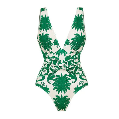 Flaxmaker Summer New Women Sexy Hawaiian Lace Up V Neck Ruffle Swimsuit and Sarong Women Swimwear Set Push Up Bathing Suit