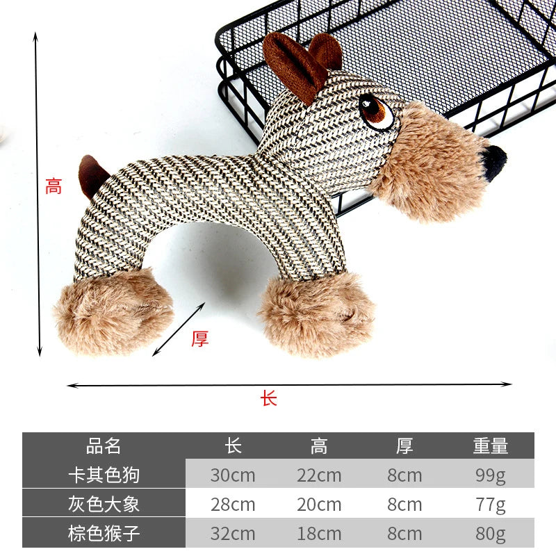 Pet supplies: dog toys for chewing, making sounds, and relieving boredom, arched plush toys, plush toy factory in stock