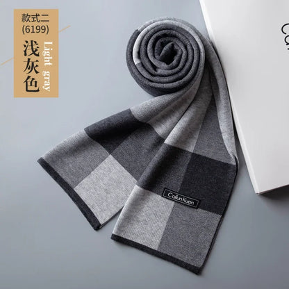 High Quality Wool Men Scarf Autumn Winter Classic Business Thermal Muffler Male Soft Korean Version Long Thick Warm Shawl No Box