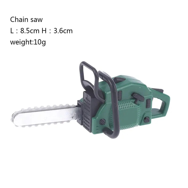 Dollhouse Chain Saw Lawn Mower Model Simulation Repair Tool Saw 1:12 Dolls Houses Miniature Furniture Garden Tools Accessories