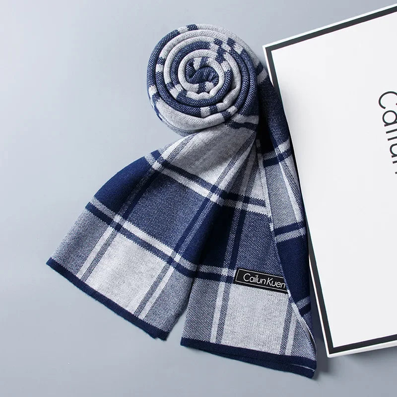 High Quality Wool Men Scarf Autumn Winter Classic Business Thermal Muffler Male Soft Korean Version Long Thick Warm Shawl No Box