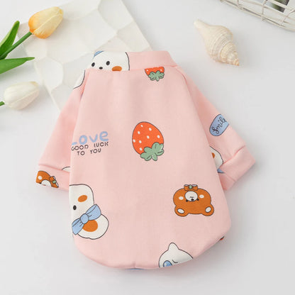 New Dog Clothes For Small Dogs Cartoon Printed Soft Pet Dog Sweater Clothing For Dog Winter Chihuahua Clothes Warm Pet Outfit