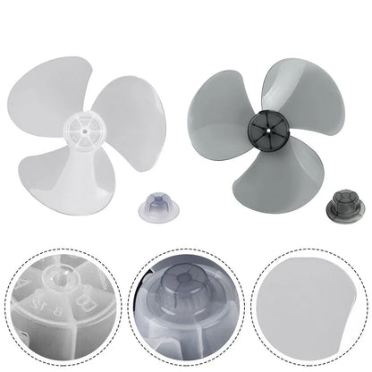 14Inch 3 Leaves Plastic Fan Blade Electric Fan Accessories Household Standing Pedestal Fan Blade Table Fanner With Nut Cover