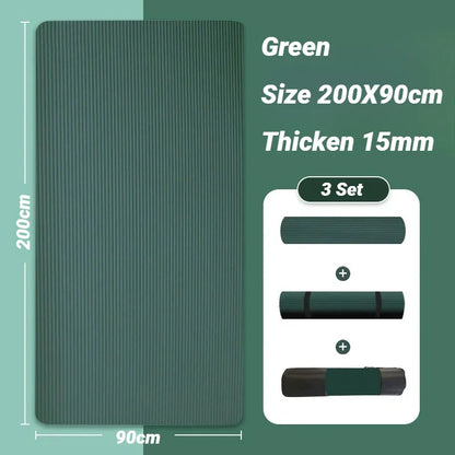 Men'S 3-Piece Set High Quality Thickened Sports Non-Slip Yoga Mat Is Suitable For Fitness Pilates Gym Home Exercise