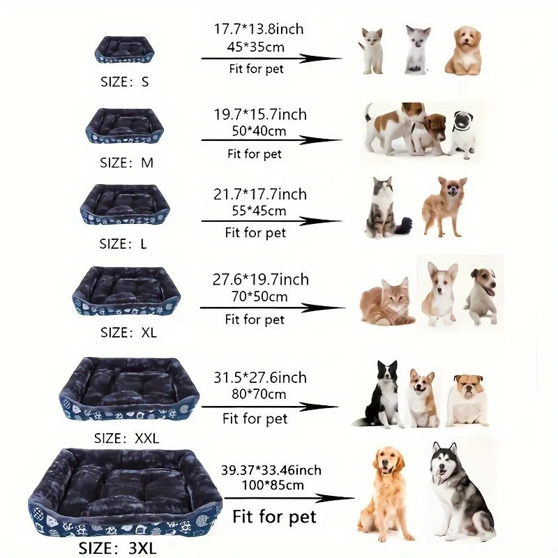 Pet dog bed, sofa cushion, seasonal pet supplies, soft and comfortable supplies, large, medium, and small household cat beds