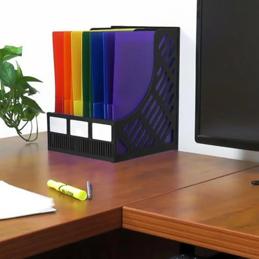 Plastic Folder with 2 Pockets Business File Organizers Card Slot Office Document Letter Size Paper Organizer Students Supplies