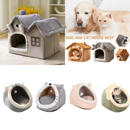 Foldable Dog House Kennel Bed Mat For Small Medium Dogs Cats Winter Warm Cat Bed Nest Pet Products Basket Pets Puppy Cave Sofa