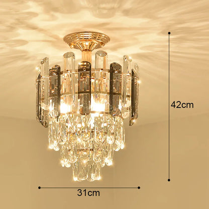 Light Luxury Crystal Small Chandelier Aisle Lamp Corridor Entrance Entrance Foyer Modern Minimalist Balcony Stairwell Lighting