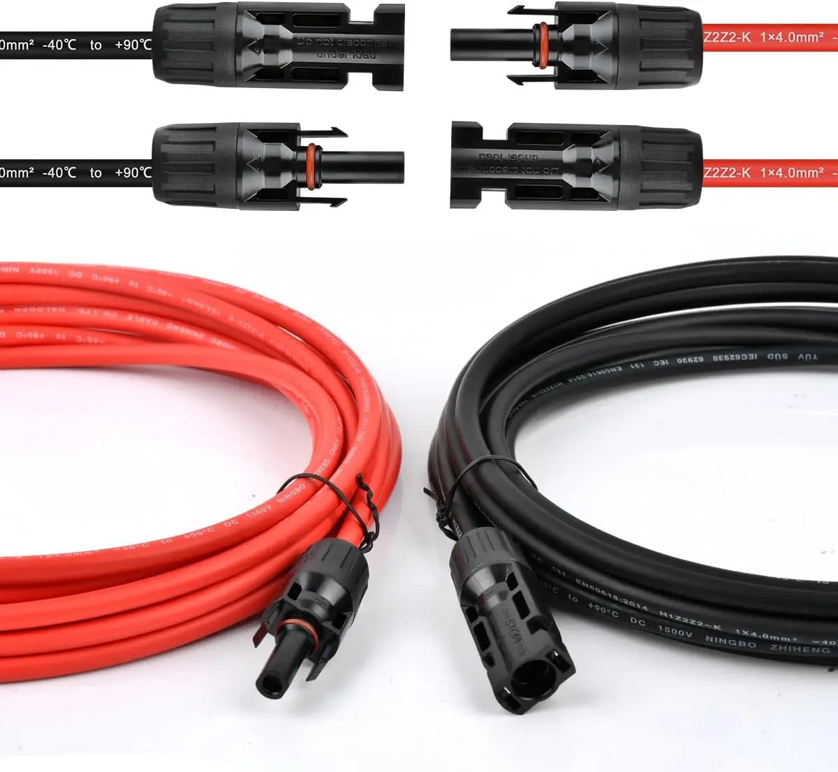 PowMr Black Red 3M 5M 7M 10M 15M 30M Solar Photovoltaic Line 6mm2 10AWG PV Cable with Connectors Solar System PV Extensions Wire