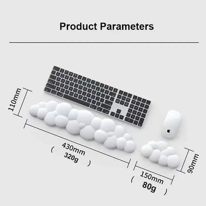 Mouse Pad with Wrist Rest Cloud Wrist Rest for Computer Keyboard Arm Wrist Rest with Non-Slip Base Extended Wrist Rest Ergonomic