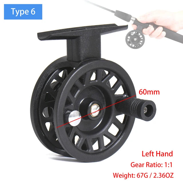Mini Winter Ice Fishing Reel Ultralight 50mm 55mm 60mm Hand Reel Fly Fishing Line Wheel Carp Spool Pesca  Tackle
