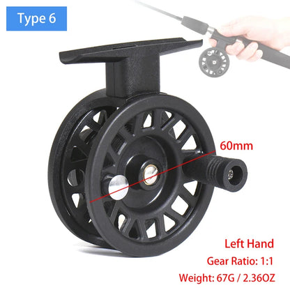 Mini Winter Ice Fishing Reel Ultralight 50mm 55mm 60mm Hand Reel Fly Fishing Line Wheel Carp Spool Pesca  Tackle
