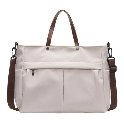 HOMEFISH Stylish Nylon Women's Tote Bag Shoulder Handbag with Large Capacity And Two Pockets for Commuting