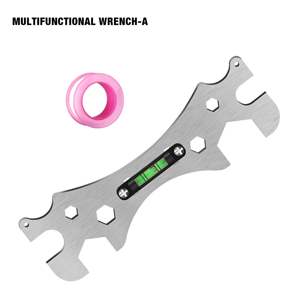 Wrench Level Tools, Faucet Wrench, Shower Wrench, Pipe Wrench, Multifunctional Level Wrench,  Effortless Home Leveling Tools
