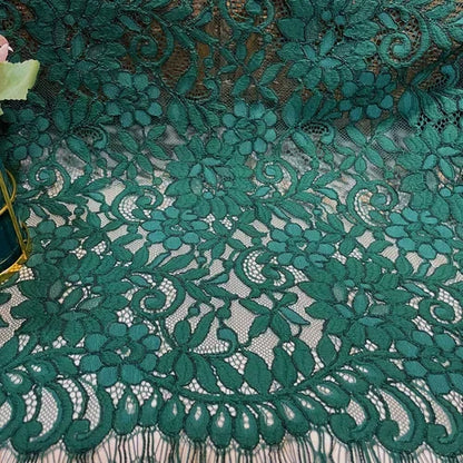 Lace Fabric By 1.5 Meters for Dresses Clothes Sewing White Blue Hollowed-out Plain Cloth Heavy Press Yarn Three-dimensional Mesh
