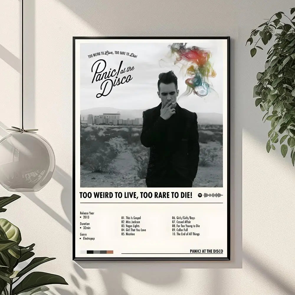Rock Band P-panic At The Disco Painting Calligraphy HD Print Crease Art Photos For Living Room Home Wall Decor Canvas