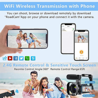 Digital Cameras 4k Professional Camcorder 48MP Camera WiFi Youtube Camera 18X Digital Zoom Camera Digital Webcam For Vlog Video