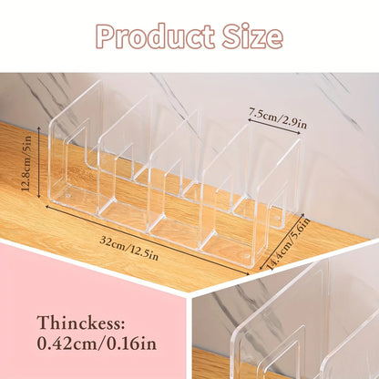 2pcs Clear Plastic Purse Handbag Organizer 4 Sections Bag Closet Shelf Divider Purse Display Stand Handbag Storage Organizer