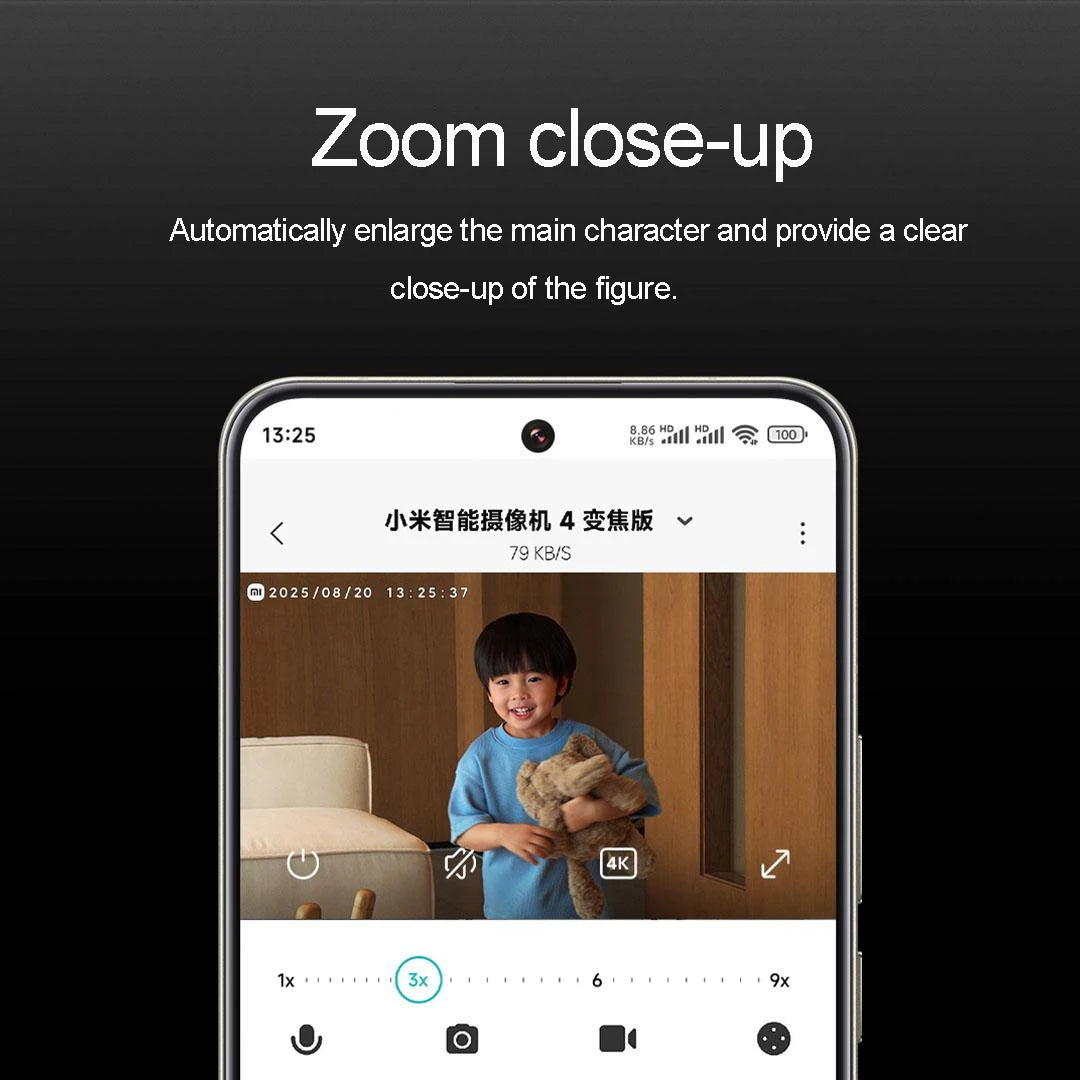 Xiaomi Smart Camera 4 9X Zoom Edition 8MP+5MP Dual Cameras f/1.6 ISP Large Aperture 4K Image Sensor AI Humanoid Pet Detection
