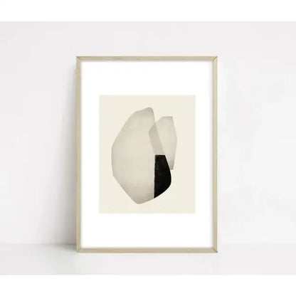 Modern Abstract Beige and White Canvas Painting  Scandinavian Neutral Wall Art Print for Home Decor  Art Gallery Poster