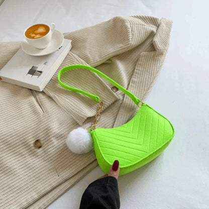 New Fashion Design Mini Shoulder Bag Simple Design Trendy Felt Underarm Bag Casual Light Weight Handbag Work