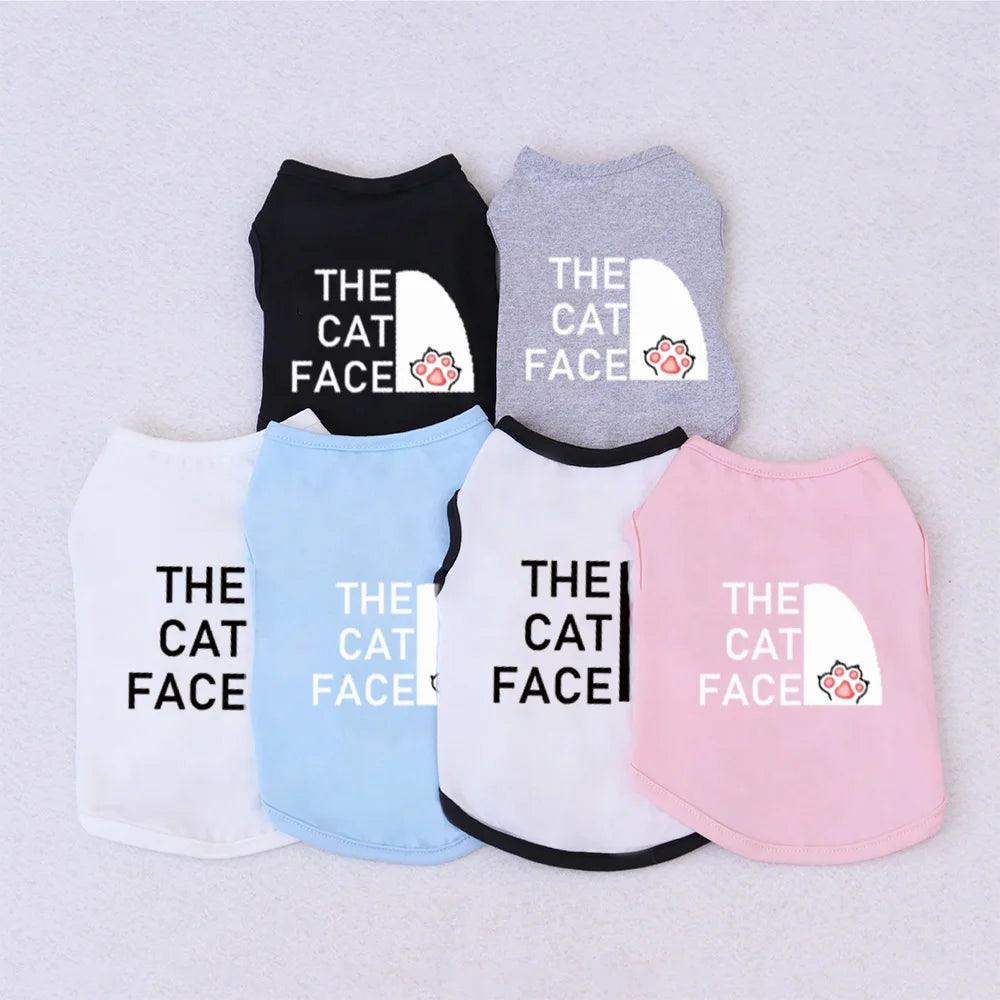1 Pc Pet Vest, Text Print Summer Breathable Cat Clothing, Siamese, Ragdoll Silver Tabby vest