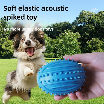 TPR Pet Puppy Toys Rubber Sound Barbells Barbed Dumbbells Dog Grinding Toys Flexible Bite Resistance Clean Teeth Pet Supplies