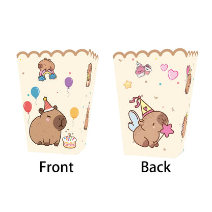 Cute Capybara Birthday Decorations Balloons Backdrop Tablecloth Stickers Cups Plates for Baby Shower Kids Event Party Supplies