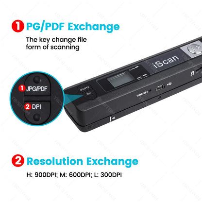 iScan01 Portable A4 Document Reader Scanner 900DPI For Contract Books Office Business Handheld Mobile Scanners JPG PDF Format