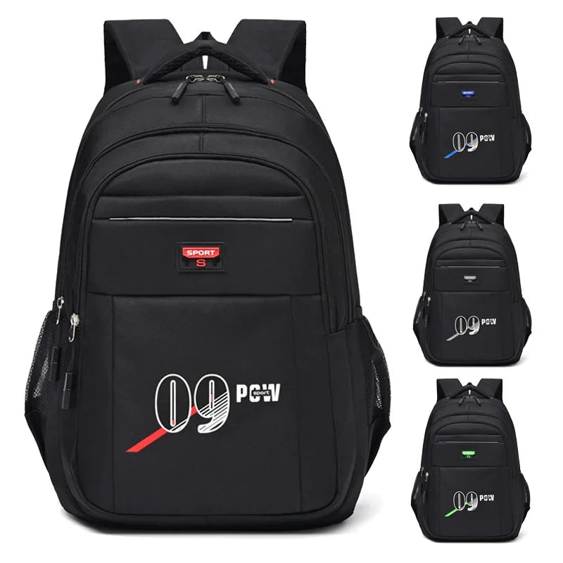 Backpack Men's Simple Large Capacity Junior High School Student School Bag Outing Travel Computer Double Shoulder Bags On Sale
