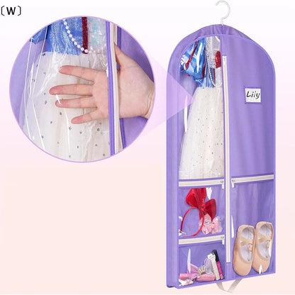 〔W〕Dance Garment Bags For Dancers 40" Garment Bags For Dance Costumes With 3 Pockets Cheer Uniform Garment Bag〔Winter1〕