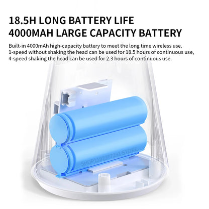 XIAOMI Mijia Portable Desk Fan USB Rechargeable Handheld Mini Electric Fans Cordless Air Cooling Small Fan 4 Gears Speed